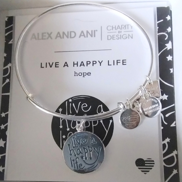 Alex and Ani Live A Happy Life Hope Charm Bracelet - Picture 7 of 13